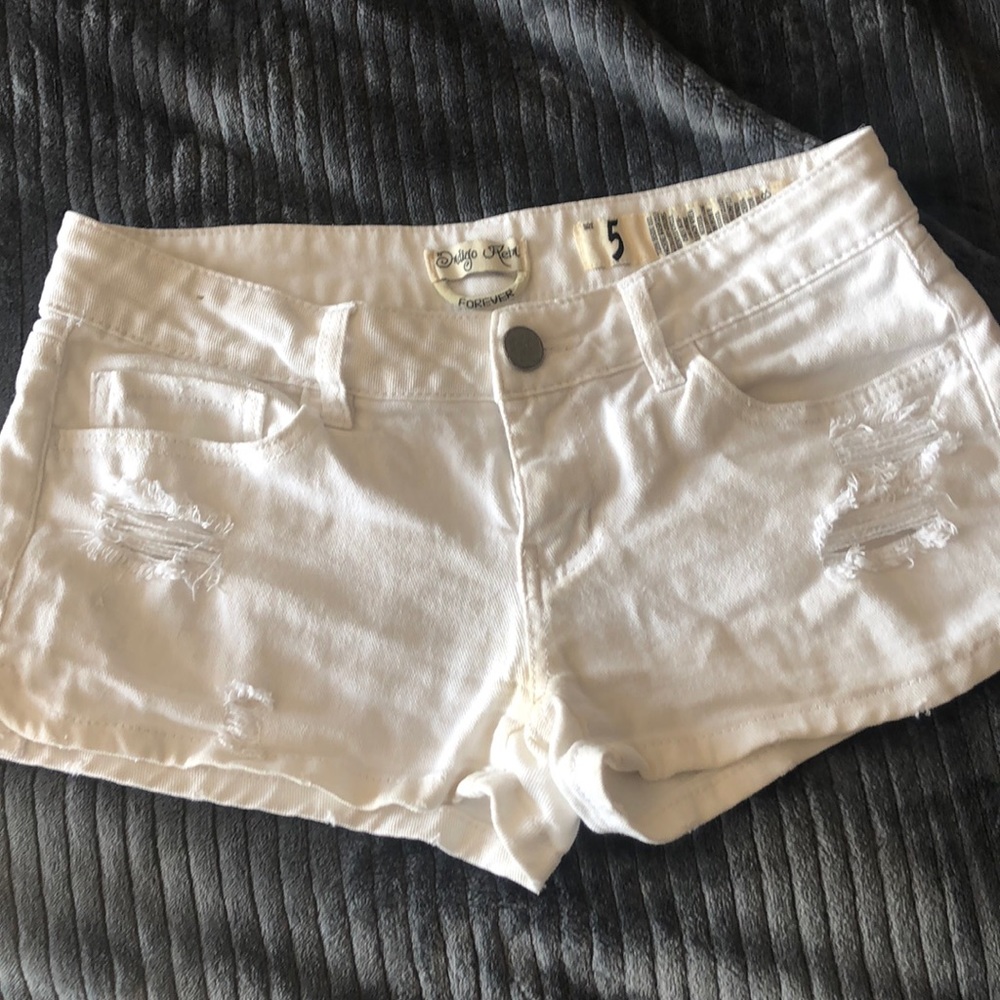 White denim shorts